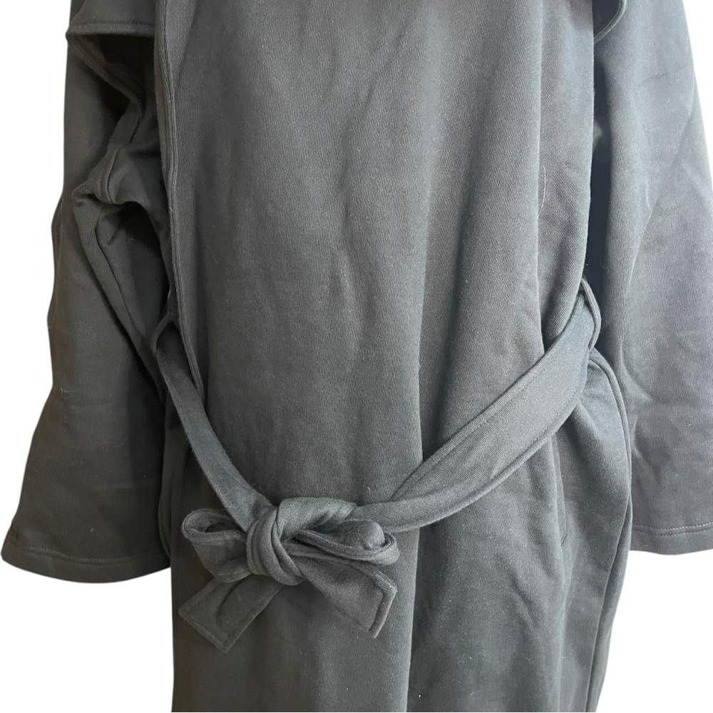 SKIMS Oversized Boyfriend Fleece Trench Coat Black - Picture 6 of 13